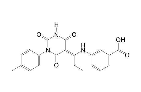 3-{[(1E)-1-(1-(4-methylphenyl)-2,4,6-trioxotetrahydro-5(2H)-pyrimidinylidene)propyl]amino}benzoic acid