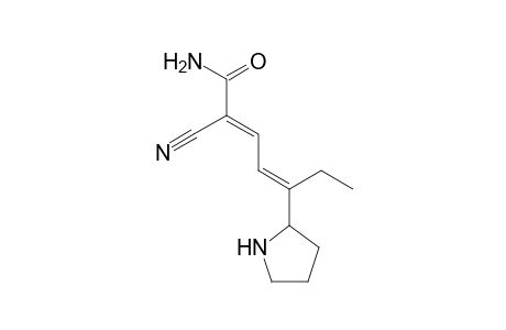 (2E,4E)-2-Cyano-5-(2-pyrrrolidinyl)-2,4-heptadienamide