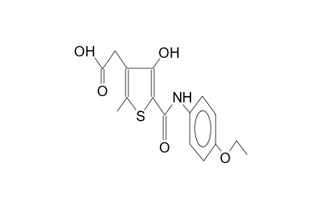 2-methyl-3-carboxymethyl-4-hydroxy-5-(4-ethoxyphenylcarbamoyl)thiophene