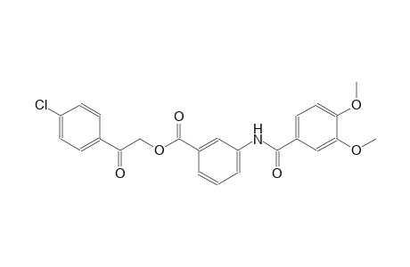 benzoic acid, 3-[(3,4-dimethoxybenzoyl)amino]-, 2-(4-chlorophenyl)-2-oxoethyl ester