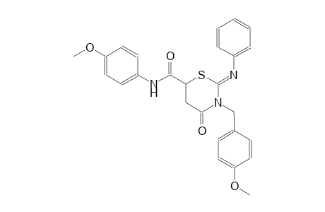 (2Z)-3-(4-methoxybenzyl)-N-(4-methoxyphenyl)-4-oxo-2-(phenylimino)tetrahydro-2H-1,3-thiazine-6-carboxamide