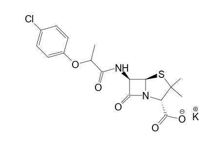 6-[2-(p-CHLOROPHENOXY)PROPIONAMIDO]-3,3-DIMETHYL-7-OXO-4-THIA-1-AZABICYCLO[3.2.0]HEPTANE-2-CARBOXYLIC ACID, POTASSIUM SALT