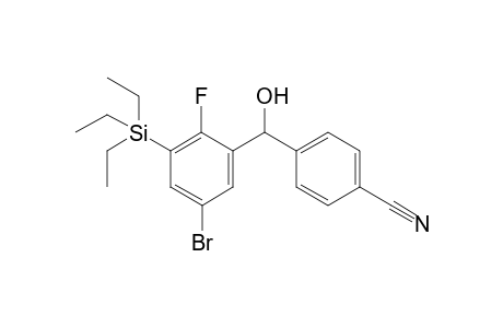 4-((5-bromo-2-fluoro-3-(triethylsilyl)phenyl)(hydroxy)methyl)benzonitrile