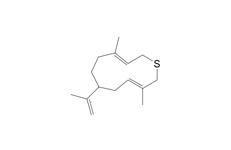 6-isopropenyl-3,9-dimethyl-1-thiacycloundeca-3,9-diene