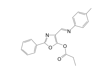 4-{[(4-methylphenyl)imino]methyl}-2-phenyl-1,3-oxazol-5-yl propionate