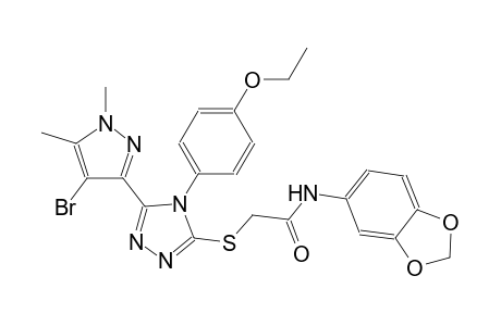 N-(1,3-benzodioxol-5-yl)-2-{[5-(4-bromo-1,5-dimethyl-1H-pyrazol-3-yl)-4-(4-ethoxyphenyl)-4H-1,2,4-triazol-3-yl]sulfanyl}acetamide