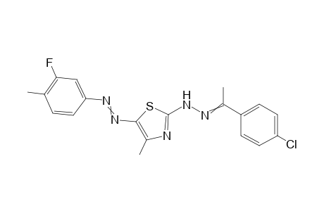 2-(2-(1-(4-Chlorophenyl)ethylidene)hydrazinyl)-5-((3-fluoro-4-methylphenyl)diazenyl)-4-methylthiazole