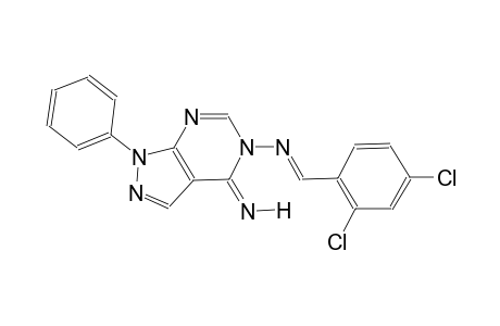 (4Z)-N-[(E)-(2,4-dichlorophenyl)methylidene]-4-imino-1-phenyl-1,4-dihydro-5H-pyrazolo[3,4-d]pyrimidin-5-amine