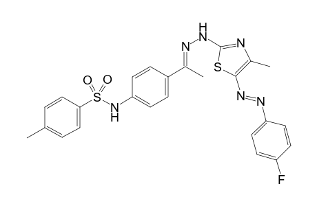 N-{4-[(1E)-1-(2-{5-[(E)-(4-Fluorophenyl)diazenyl]-4-methyl-1,3-thiazol-2-yl}hydrazinylidene)ethyl]phenyl}-4-methylbenzenesulfonamide