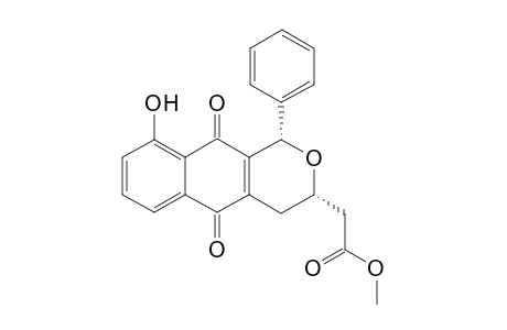 Methyl rac-cis(3,4-dihydro-9-hydroxy-5,10-dioxo-1-phenyl-1H-naphtho[2,3-c]pyran-3-yl)acetate