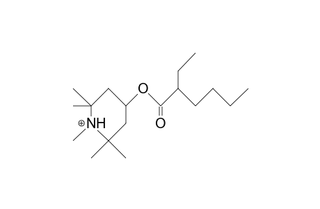 2-Ethyl-hexanoic acid, 1,2,2,6,6-pentamethyl-4-piperidinyl ester cation