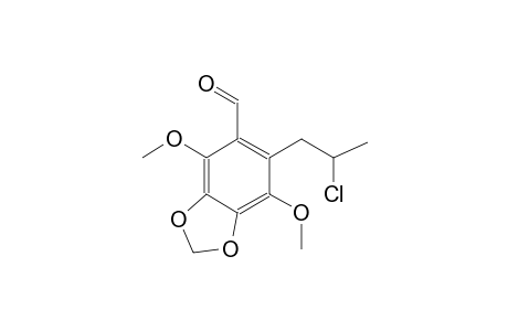 1,3-benzodioxole-5-carboxaldehyde, 6-(2-chloropropyl)-4,7-dimethoxy-