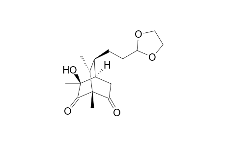 (1R*,3S*,4R*,7R*,8R*)-8-[2-(1,3-Dioxolan-2-yl)-ethyl]-3-hydroxy-1,3,7-trimethylbicyclo[2.2.2]-octane-2,6-dione