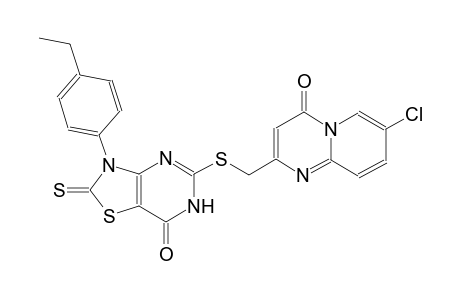 4H-pyrido[1,2-a]pyrimidin-4-one, 7-chloro-2-[[[3-(4-ethylphenyl)-2,3,6,7-tetrahydro-7-oxo-2-thioxothiazolo[4,5-d]pyrimidin-5-yl]thio]methyl]-