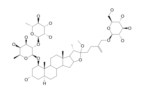 26-O-BETA-D-GLUCOPYRANOSYL-22-O-METHYL-5-ALPHA-FUROST-25(27)-ENE-1-BETA,3-ALPHA,22-XI,26-TETROL-1-O-[O-ALPHA-L-RHAMNOPYRANOSYL-(1->2)-O-BETA-D-FUC