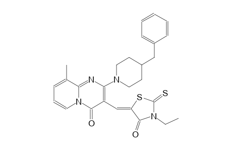 2-(4-benzyl-1-piperidinyl)-3-[(Z)-(3-ethyl-4-oxo-2-thioxo-1,3-thiazolidin-5-ylidene)methyl]-9-methyl-4H-pyrido[1,2-a]pyrimidin-4-one