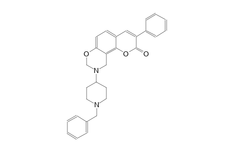2H,8H-pyrano[2,3-f][1,3]benzoxazin-2-one, 9,10-dihydro-3-phenyl-9-[1-(phenylmethyl)-4-piperidinyl]-