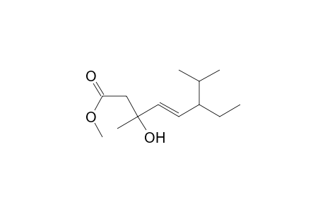 4-Octenoic acid, 6-ethyl-3-hydroxy-3,7-dimethyl-, methyl ester