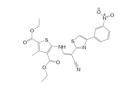 diethyl 5-({(Z)-2-cyano-2-[4-(3-nitrophenyl)-1,3-thiazol-2-yl]ethenyl}amino)-3-methyl-2,4-thiophenedicarboxylate