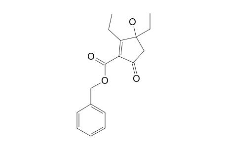 2,3-diethyl-3-hydroxy-5-keto-cyclopentene-1-carboxylic acid benzyl ester