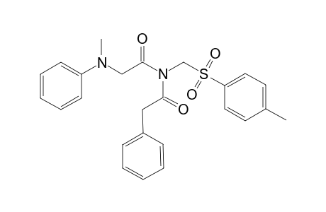 2-(methyl(phenyl)amino)-N-(2-phenylacetyl)-N-(tosylmethyl)acetamide