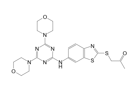 1-[(6-{[4,6-di(4-morpholinyl)-1,3,5-triazin-2-yl]amino}-1,3-benzothiazol-2-yl)sulfanyl]acetone
