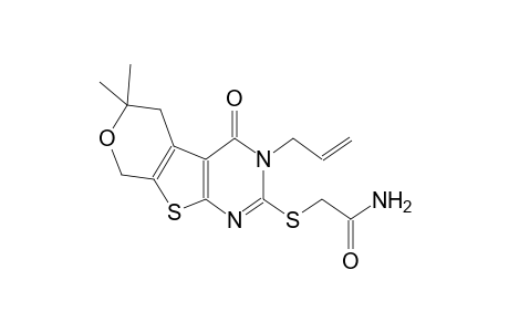 2-carbamoylmethylthio-3-allyl-6,6-dimethyl-4-oxo-3,4,5,6-tetrahydro-8H-pyrano[4',3':4,5]thieno[2,3-d]pyrimidine