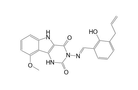 3-{[(E)-(3-allyl-2-hydroxyphenyl)methylidene]amino}-9-methoxy-1H-pyrimido[5,4-b]indole-2,4(3H,5H)-dione