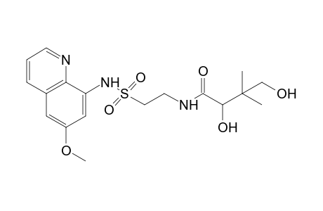 (+)-2,4-dihydroxy-3,3-dimethyl-N-{2-[(6-methoxy-8-quinolyl)sulfamoyl]ethyl}butyramide