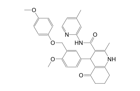 4-{4-methoxy-3-[(4-methoxyphenoxy)methyl]phenyl}-2-methyl-N-(4-methyl-2-pyridinyl)-5-oxo-1,4,5,6,7,8-hexahydro-3-quinolinecarboxamide