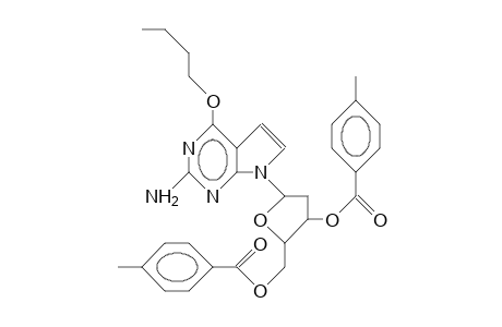 2-Amino-4-butoxy-7-(2-deoxy-3,5-di-O-[4-toluoyl]-B-D-erythro-pentafuranosyl)-7H-pyrrolo(2,3-D)pyrimidine