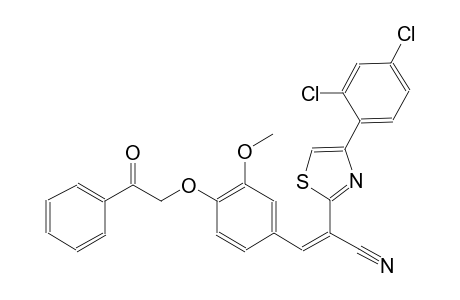 (2Z)-2-[4-(2,4-dichlorophenyl)-1,3-thiazol-2-yl]-3-[3-methoxy-4-(2-oxo-2-phenylethoxy)phenyl]-2-propenenitrile