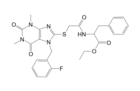 Benzenepropanoic acid, .alpha.-[[2-[[7-[(2-fluorophenyl)methyl]-2,3,6,7-tetrahydro-1,3-dimethyl-2,6-dioxo-1H-purin-8-yl]thio]acetyl]amino]-, ethyl ester
