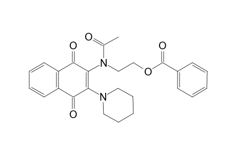 2-{N-[1,4-dioxo-3-(piperidin-1-yl)-1,4-dihydronaphthalen-2-yl]acetamido}ethyl benzoate