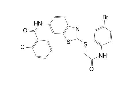 N-(2-{[2-(4-bromoanilino)-2-oxoethyl]sulfanyl}-1,3-benzothiazol-6-yl)-2-chlorobenzamide