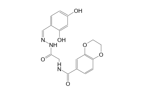 N-{2-[(2Z)-2-(2,4-dihydroxybenzylidene)hydrazino]-2-oxoethyl}-2,3-dihydro-1,4-benzodioxin-6-carboxamide