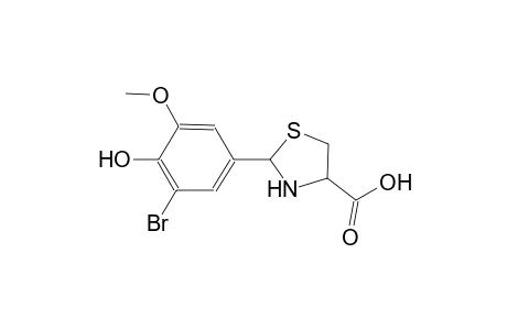 2-(3-bromo-4-hydroxy-5-methoxyphenyl)-1,3-thiazolidine-4-carboxylic acid