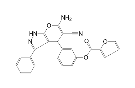 2-furancarboxylic acid, 3-(6-amino-5-cyano-1,4-dihydro-3-phenylpyrano[2,3-c]pyrazol-4-yl)phenyl ester