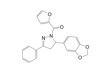 1H-pyrazole, 5-(1,3-benzodioxol-5-yl)-1-(2-furanylcarbonyl)-4,5-dihydro-3-phenyl-