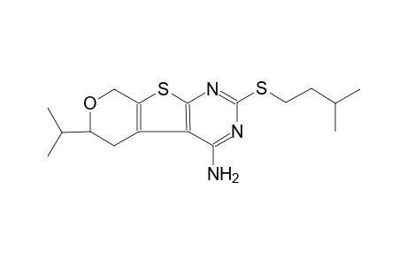 2-(isopentylsulfanyl)-6-isopropyl-5,8-dihydro-6H-pyrano[4',3':4,5]thieno[2,3-d]pyrimidin-4-amine