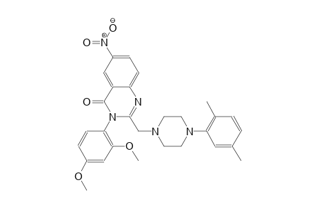 4(3H)-quinazolinone, 3-(2,4-dimethoxyphenyl)-2-[[4-(2,5-dimethylphenyl)-1-piperazinyl]methyl]-6-nitro-