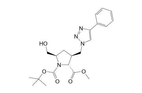 Methyl(+/-)-(2R*,3S*,5R*)-1-(tert-butoxycarbonyl)-5-(hydroxymethyl)-3-[(4-phenyl-1H-1,2,3-triazol-1-yl)methyl] pyrrolidine-2-carboxylate