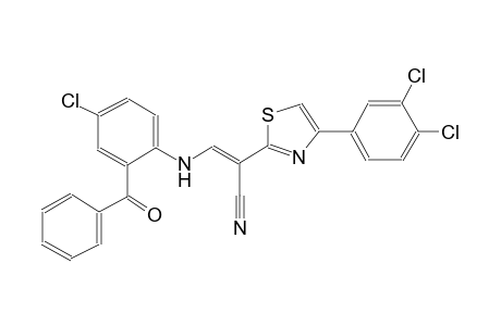 (2E)-3-(2-benzoyl-4-chloroanilino)-2-[4-(3,4-dichlorophenyl)-1,3-thiazol-2-yl]-2-propenenitrile