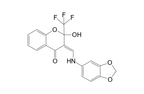 3-{[(1,3-Benzodioxol-5-yl)amino]methylene)-2-hydroxy-2-(trifluoromethyl)chroman-4-one