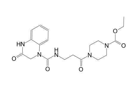 1-piperazinecarboxylic acid, 4-[3-[[(3,4-dihydro-3-oxo-1(2H)-quinoxalinyl)carbonyl]amino]-1-oxopropyl]-, ethyl ester