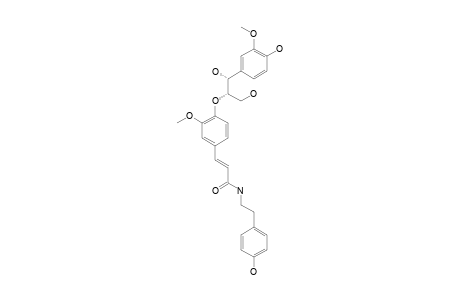ERYTHRO-CANABISINE-H;ERYTHRO-1-(4-HYDROXY-3-METHOXYPHENYL)-2-[4-[2-[N-2(4-HYDROXYPHENYL)-ETHYL]-CARBAMOYLETHENYL-2-METHOXYPHENOXYL]]-1,3-PROPANODIO