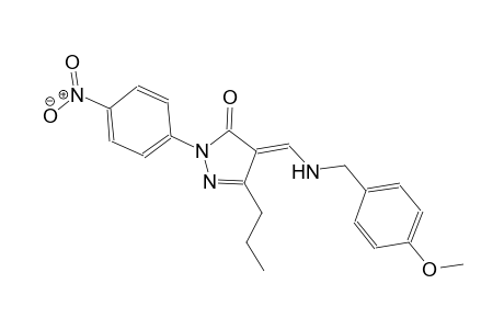 3H-pyrazol-3-one, 2,4-dihydro-4-[[[(4-methoxyphenyl)methyl]amino]methylene]-2-(4-nitrophenyl)-5-propyl-, (4E)-