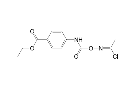 Benzoic acid, 4-[[[[(1-chloroethylidene)amino]oxy]carbonyl]amino]-, ethyl ester