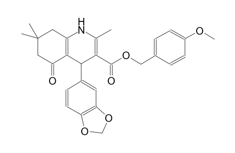 3-quinolinecarboxylic acid, 4-(1,3-benzodioxol-5-yl)-1,4,5,6,7,8-hexahydro-2,7,7-trimethyl-5-oxo-, (4-methoxyphenyl)methyl ester