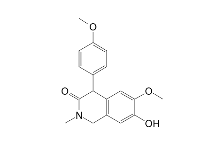 3(2H)-Isoquinolinone, 1,4-dihydro-7-hydroxy-6-methoxy-4-(4-methoxyphenyl)-2-methyl-, (.+-.)-